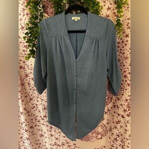 Max Studio Blue Button-Front Women’s Blouse